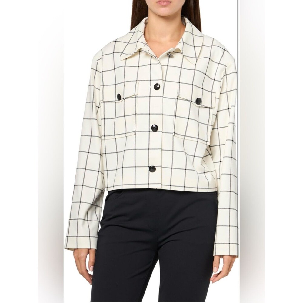 HUGO Women's Big Check Patch Pocket Jacket size 6 NWT